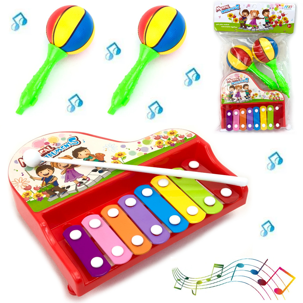 фото Набор детских музыкальных инструментов baby toys: ксилофон, маракасы