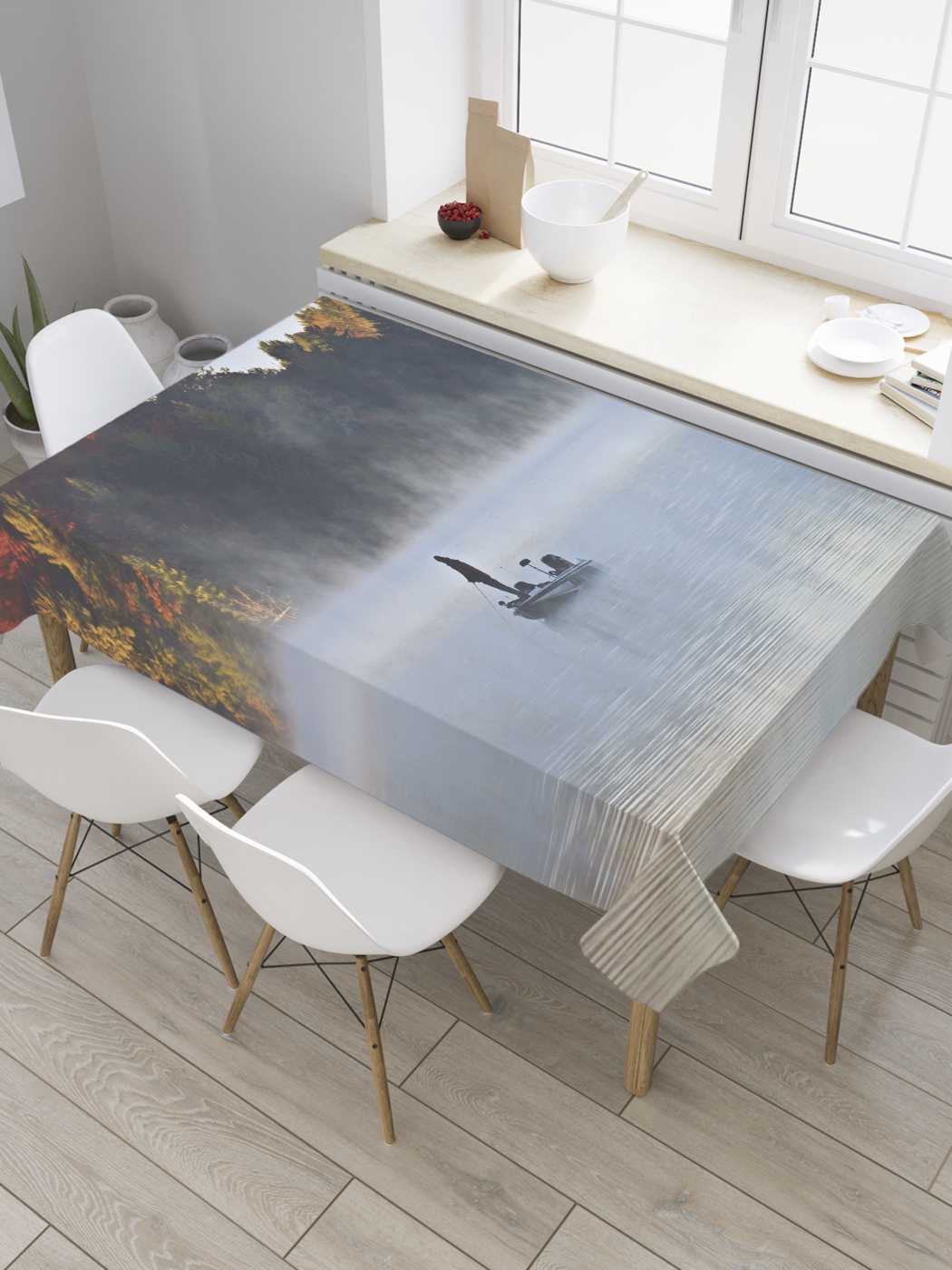 

Скатерть прямоугольная JoyArty "Лодка с людьми в горах" из сатена, 180x145 см, Коричневый, Лодка с людьми в горах