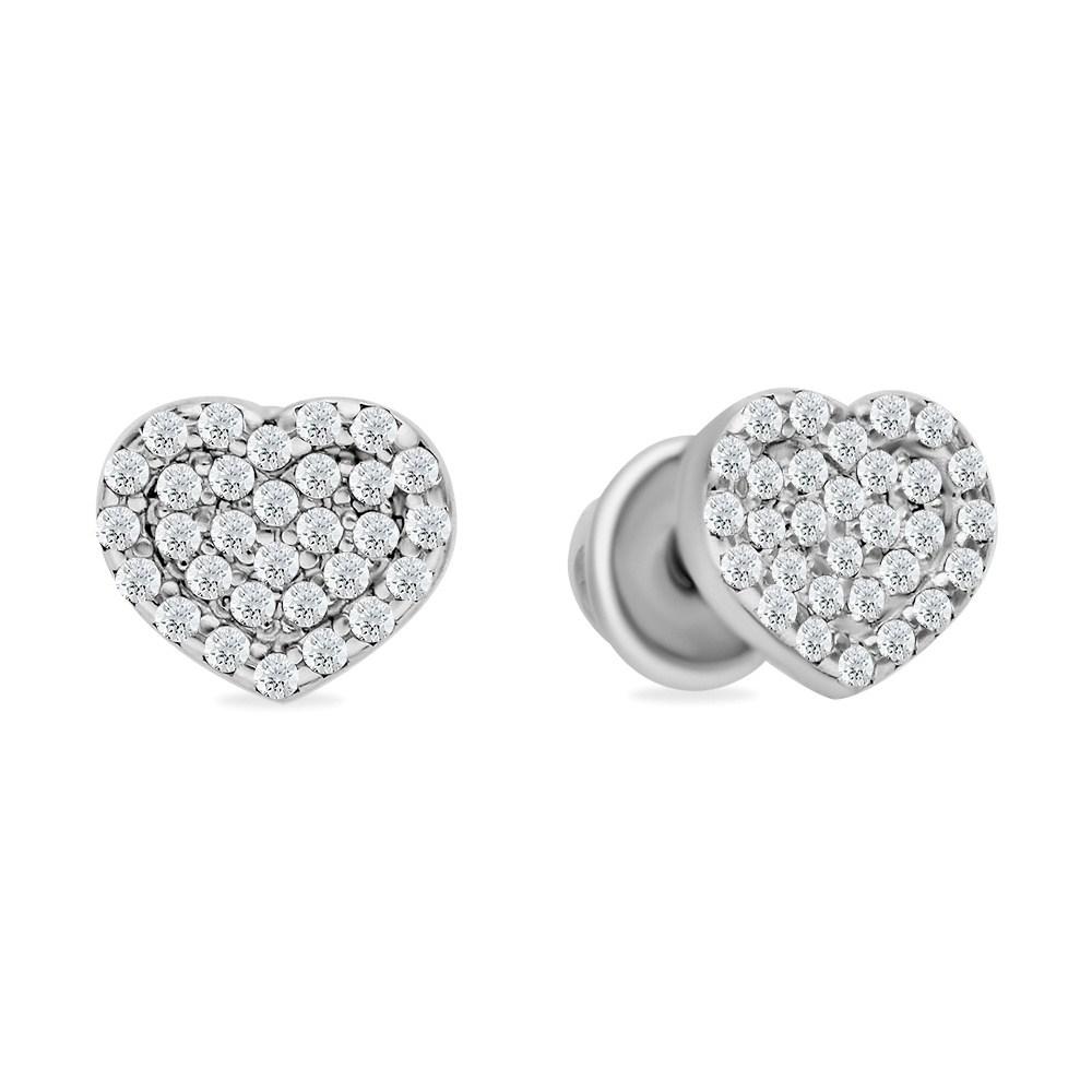 

Серьги пусеты из серебра 585Gold 702010954, фианит, 702010954
