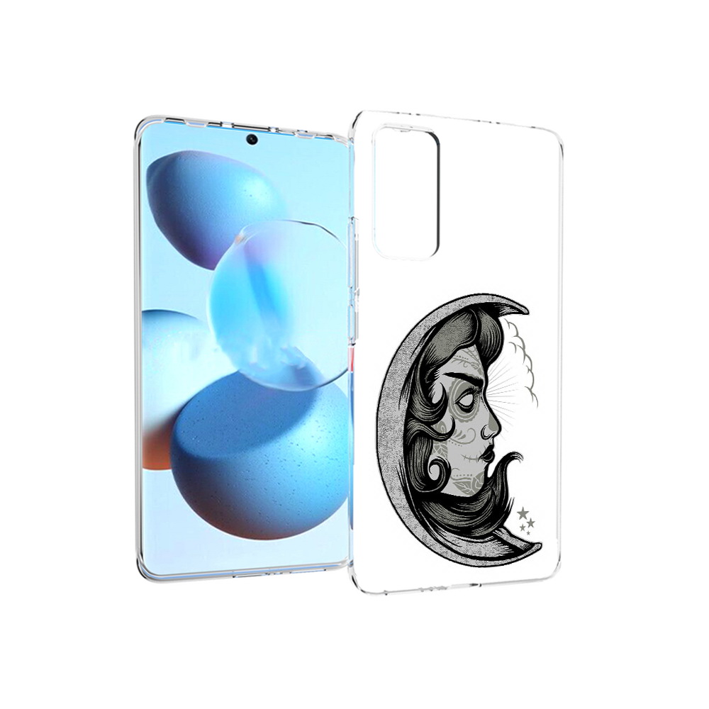

Чехол MyPads Tocco для Xiaomi Mi Civi черно белая луна с лицом (PT172370.274.680), Прозрачный, Tocco