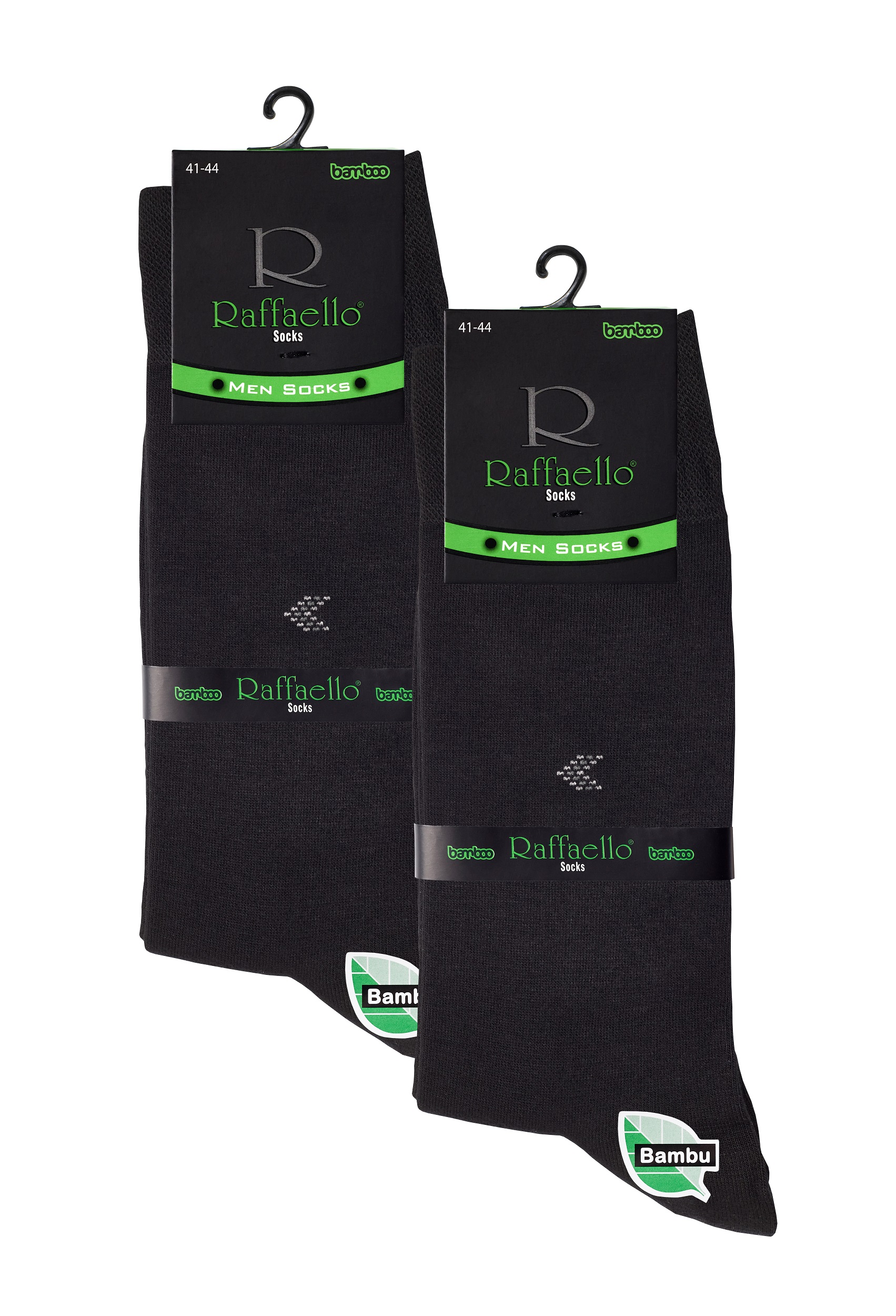 Комплект носков мужских Raffaello #007 из бамбука теплые набор 2 черных 41-44, 2 пары