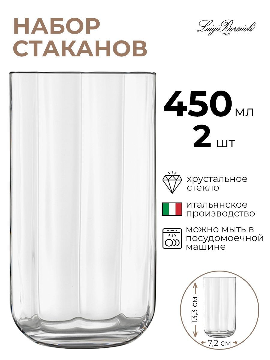

Набор стаканов Bormioli Luigi 2шт 450мл, Прозрачный