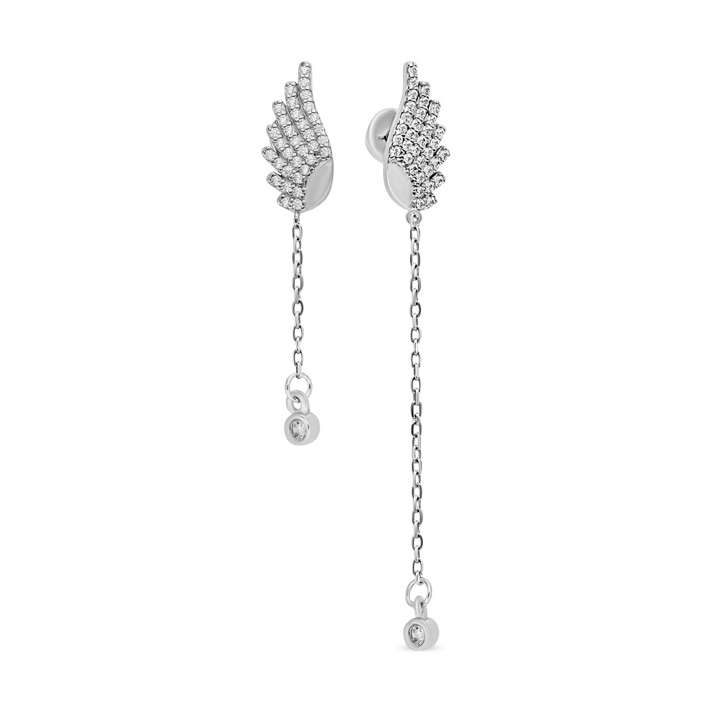 

Серьги подвески из серебра 585Gold 702011014, фианит, 702011014