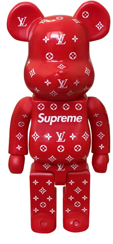 фото Фигурка medicom toy bearbrick: красный cуприм и луи витон 28 см