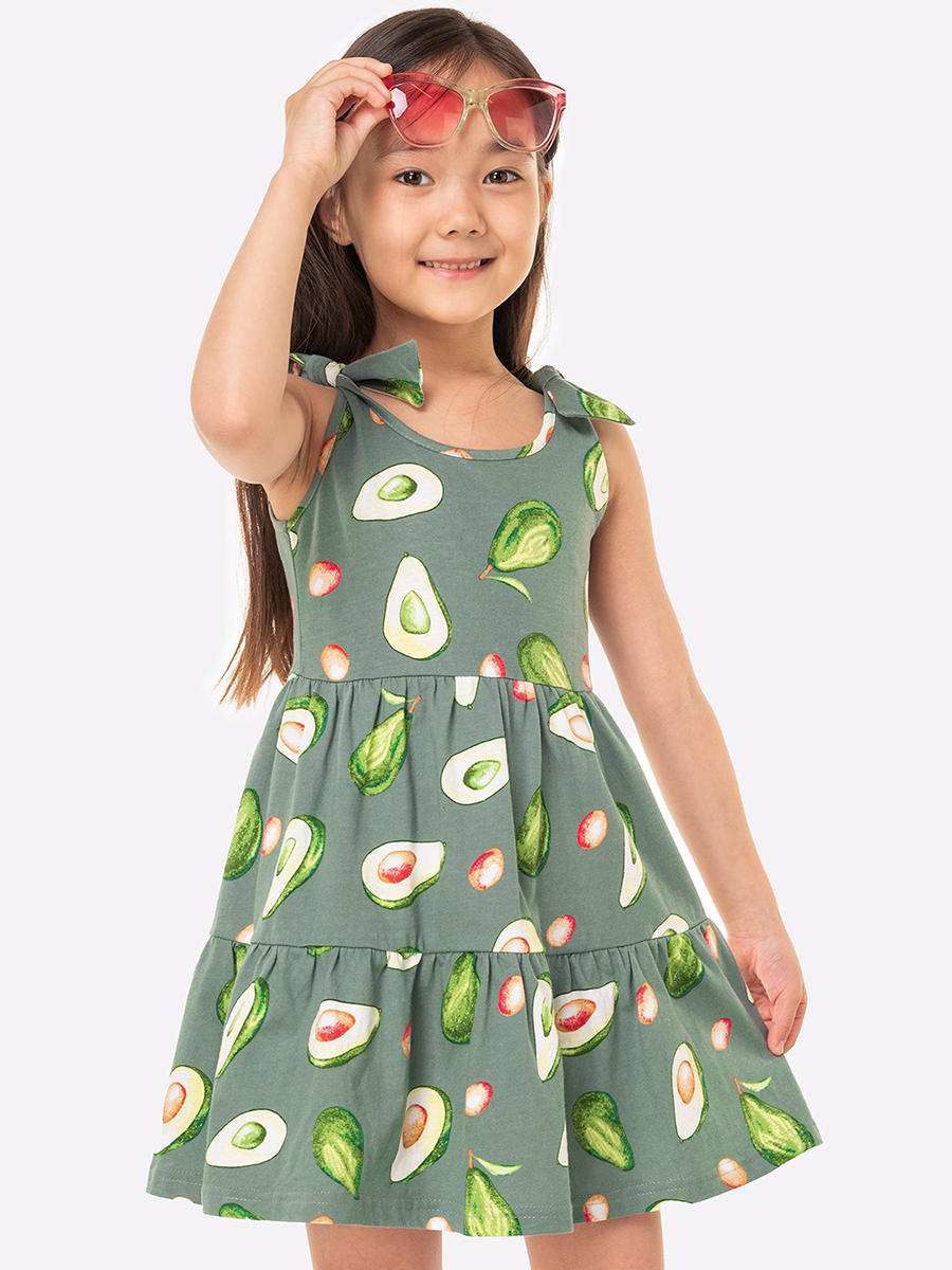 Сарафан детский HappyFox HF106SP, авокадо зеленый, 122 сумка шоппер в зеленом оттенке с принтом авокадо