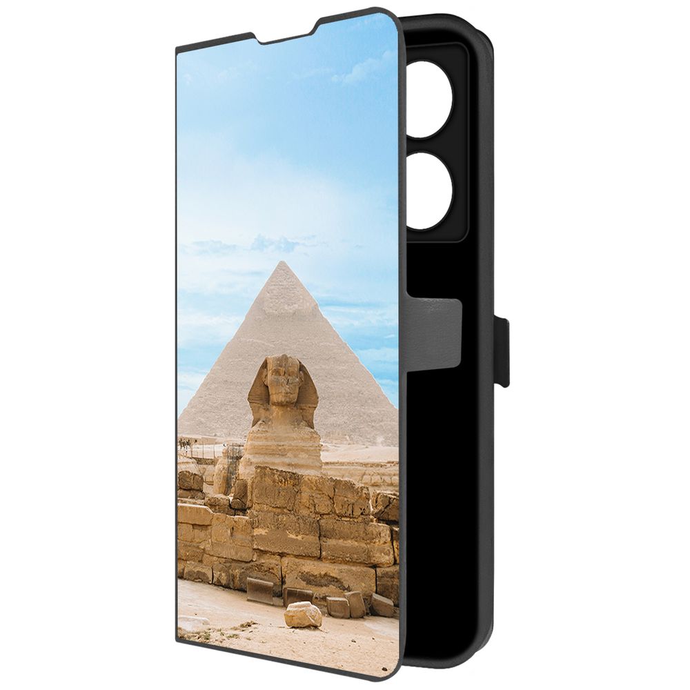 Чехол-книжка Krutoff Eco Book для INFINIX Note 40 Pro Египет, Сфинкс (черный)