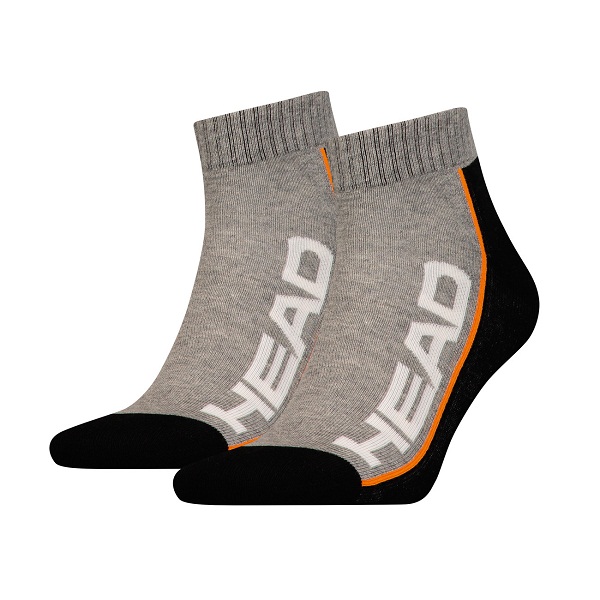 фото Носки head socks stripe tennis quarter x2 серый р.43-46