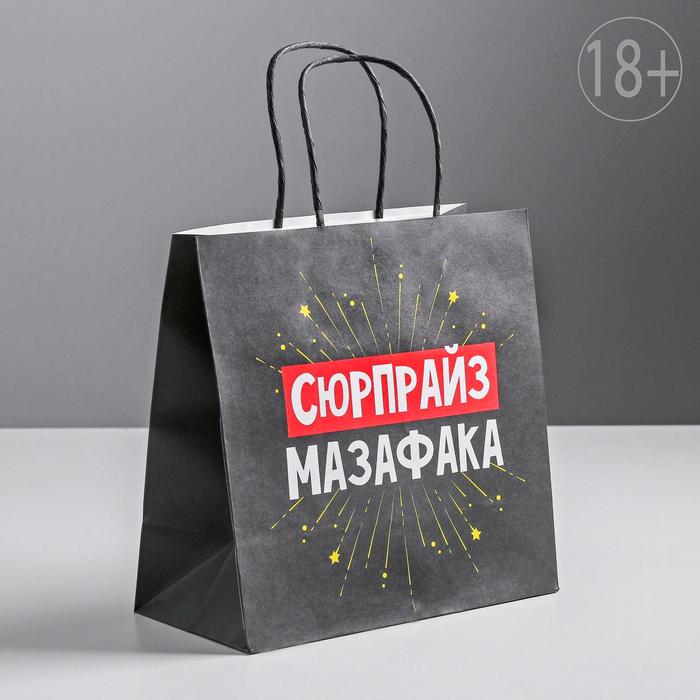 

Пакет подарочный «Сюрпрайз», 22 х 22 х 11 см, Приколы "Жизненно"