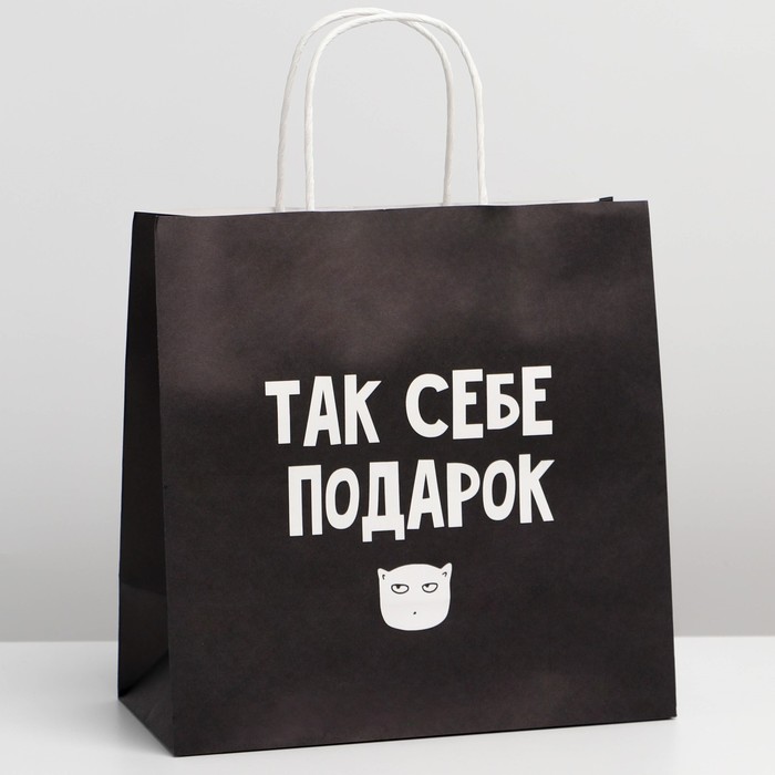 

Пакет подарочный «Так себе, а не подарок», 22 × 22 × 11 см, Приколы "Жизненно"
