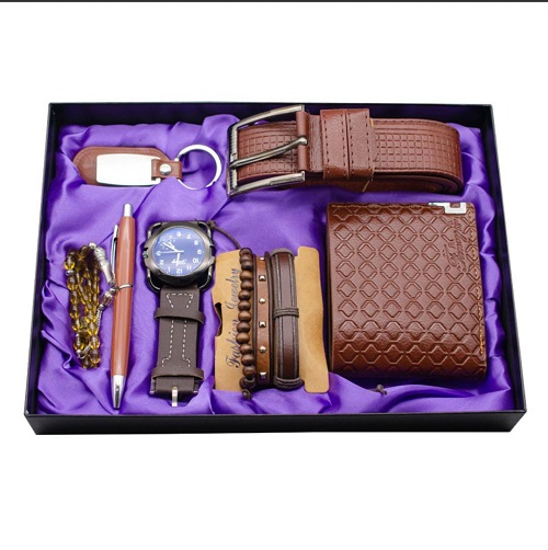 Подарочный набор мужской Fancy PN-62-11, 7 предметов, коричневый