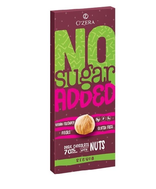 Шоколад без добавления сахара Горький O’Zera Dark&Nuts, 90 г