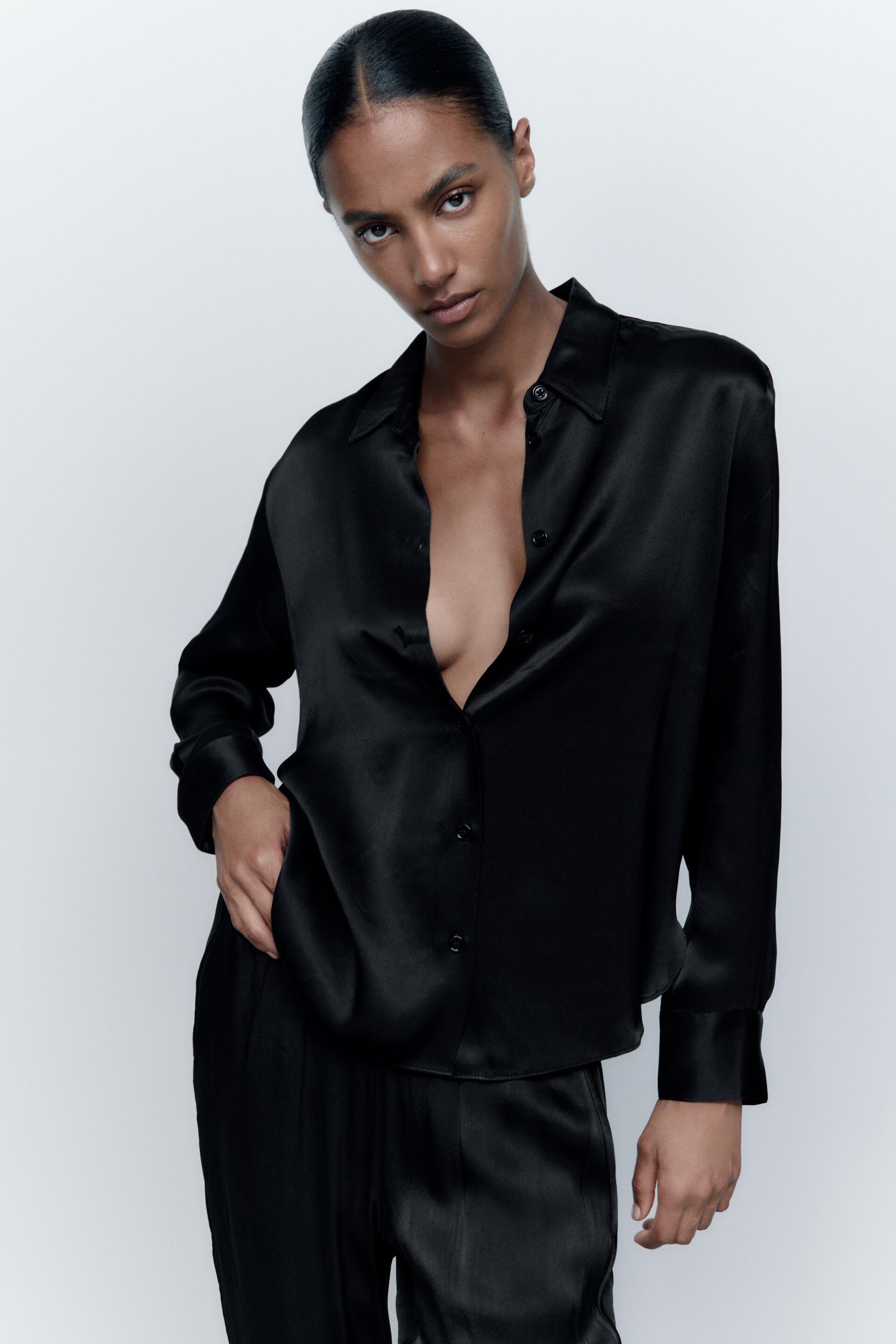 

Блуза женская ZARA 02731262 черная M (доставка из-за рубежа), 02731262