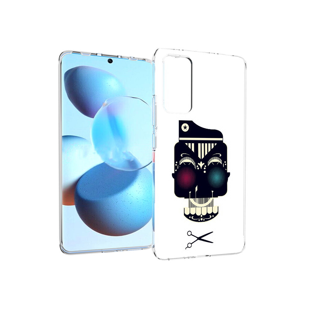 

Чехол MyPads Tocco для Xiaomi Mi Civi черно белый скелет с яркими глазами, Прозрачный, Tocco