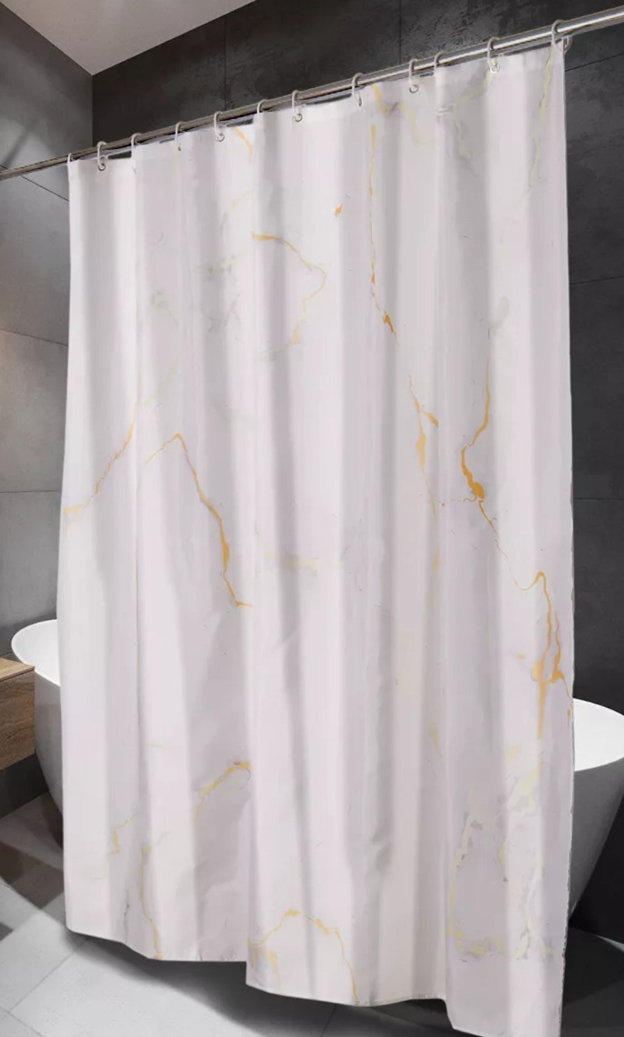 Штора для ванн Zalel тканевая высота 2м ширина 1,8м marble7