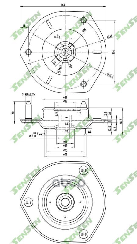 

SENSEN M61204 Опора амортизатора переднего Toyota Camry ACV3#/MCV30 01 1шт