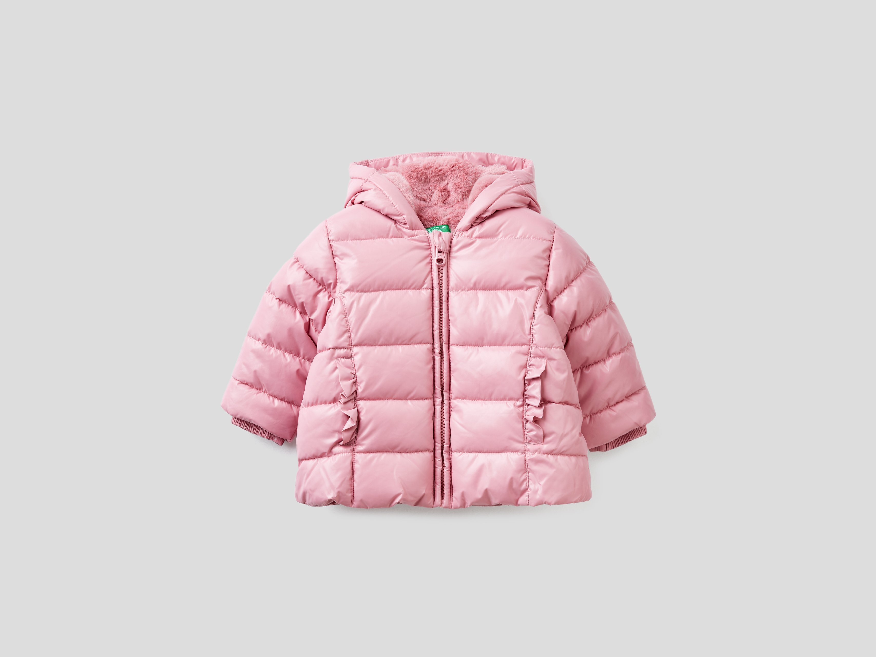 фото Куртка для девочек benetton цв. розовый р.86 united colors of benetton