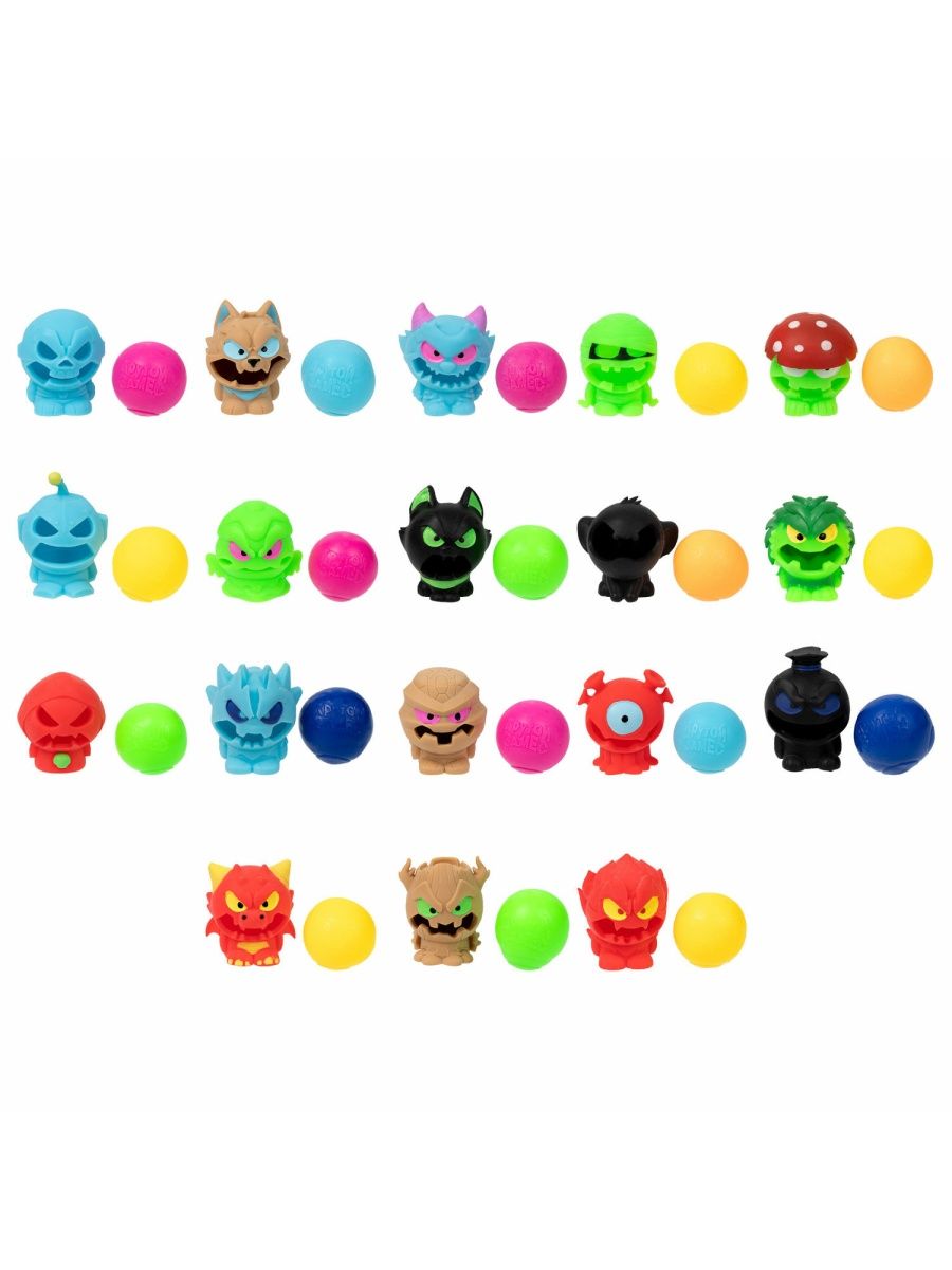 Фигурка 1toy MONSTER BALL, тянущиеся фигурки -сюрприз с мячиком, 5см 1шт мячик perform better reaction ball большой