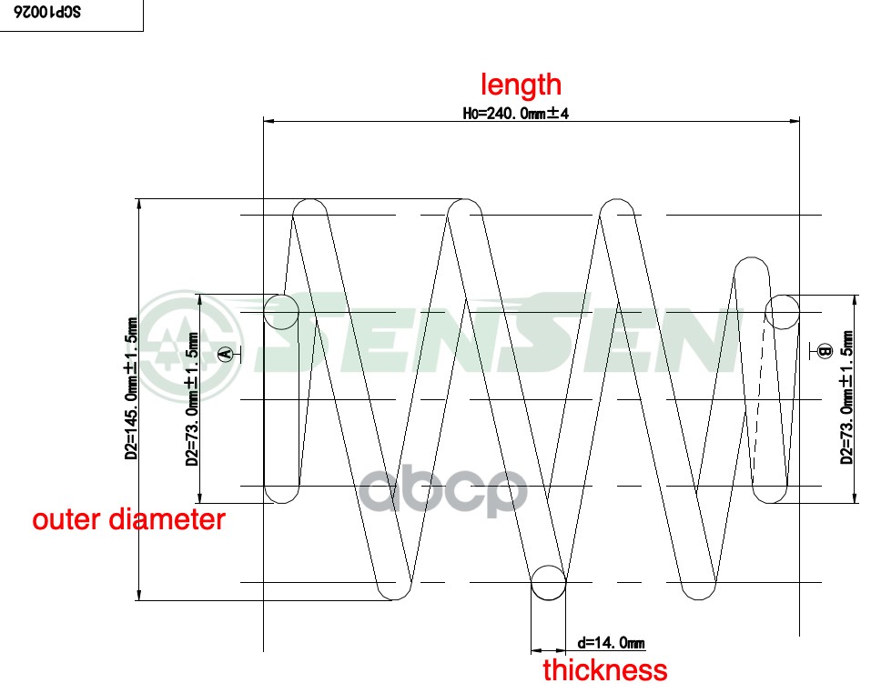 

SENSEN SCP10026 Пружина задняя BMW E36 1.6-2.5TDs 91-99 2шт