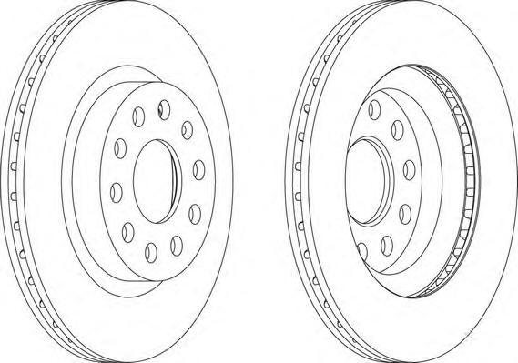 

Диск Торм. Аudi А3/Vw Gоlf V,Саddy 2003=> FERODO ddf1223