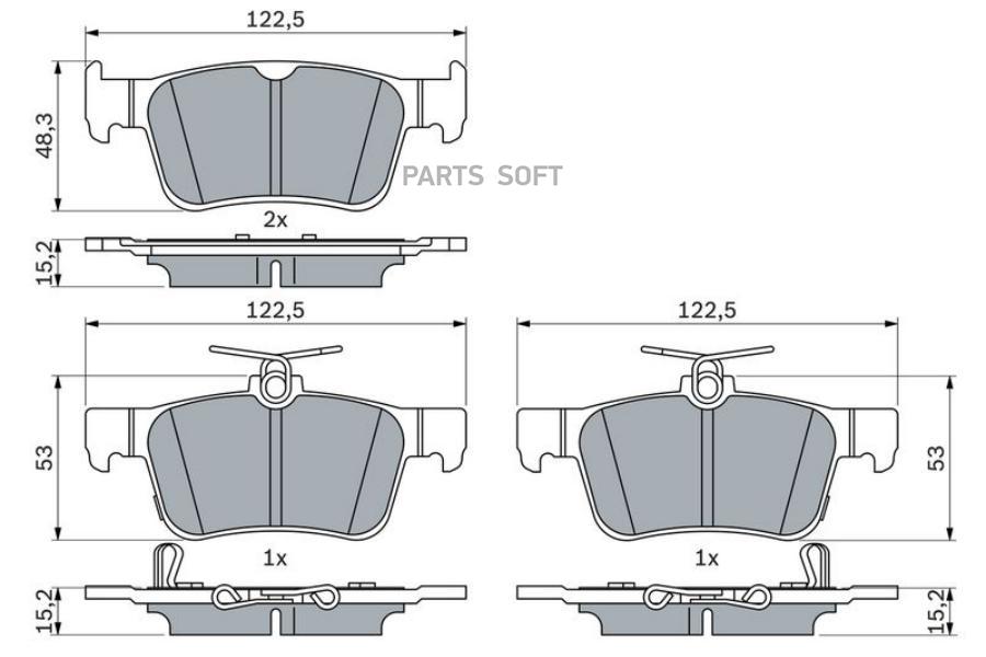 

Тормозные колодки Bosch задние дисковые 986424807