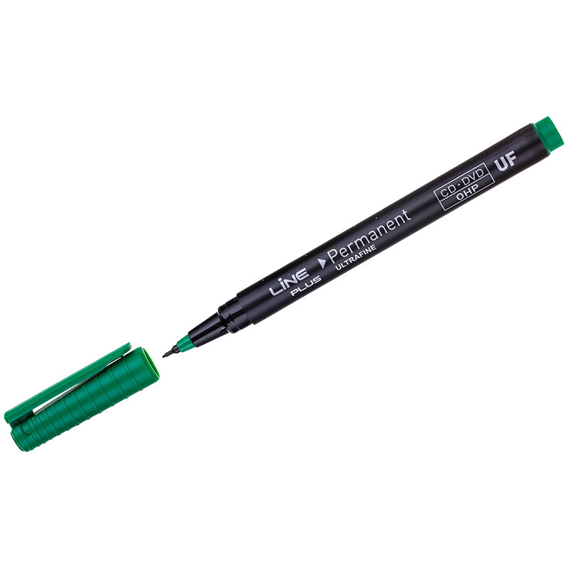 Перманентный маркер Line Plus 2500UF, игольчатый наконечник, 0.4 мм, зеленый 207953