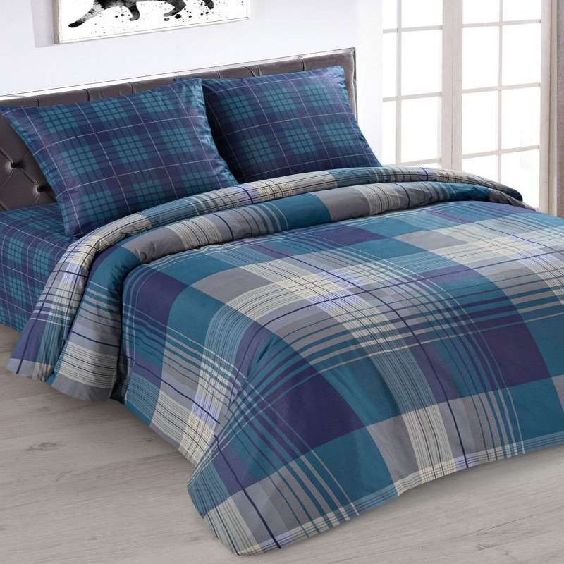 

Постельное белье Арт-Дизайн поплин Кевин размер 2 спальный с европростыней, Кевин