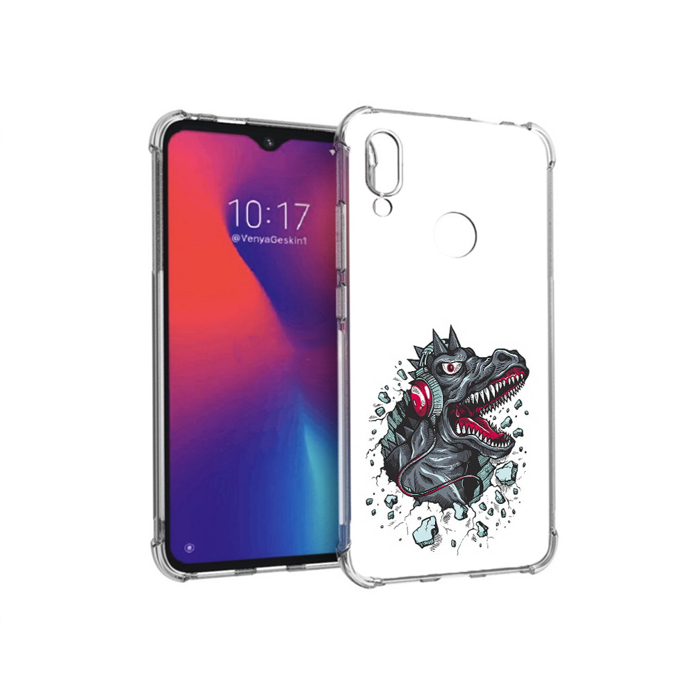 

Чехол MyPads Tocco для Xiaomi Redmi Note 7 Нарисованный динозавр в наушниках, Прозрачный, Tocco