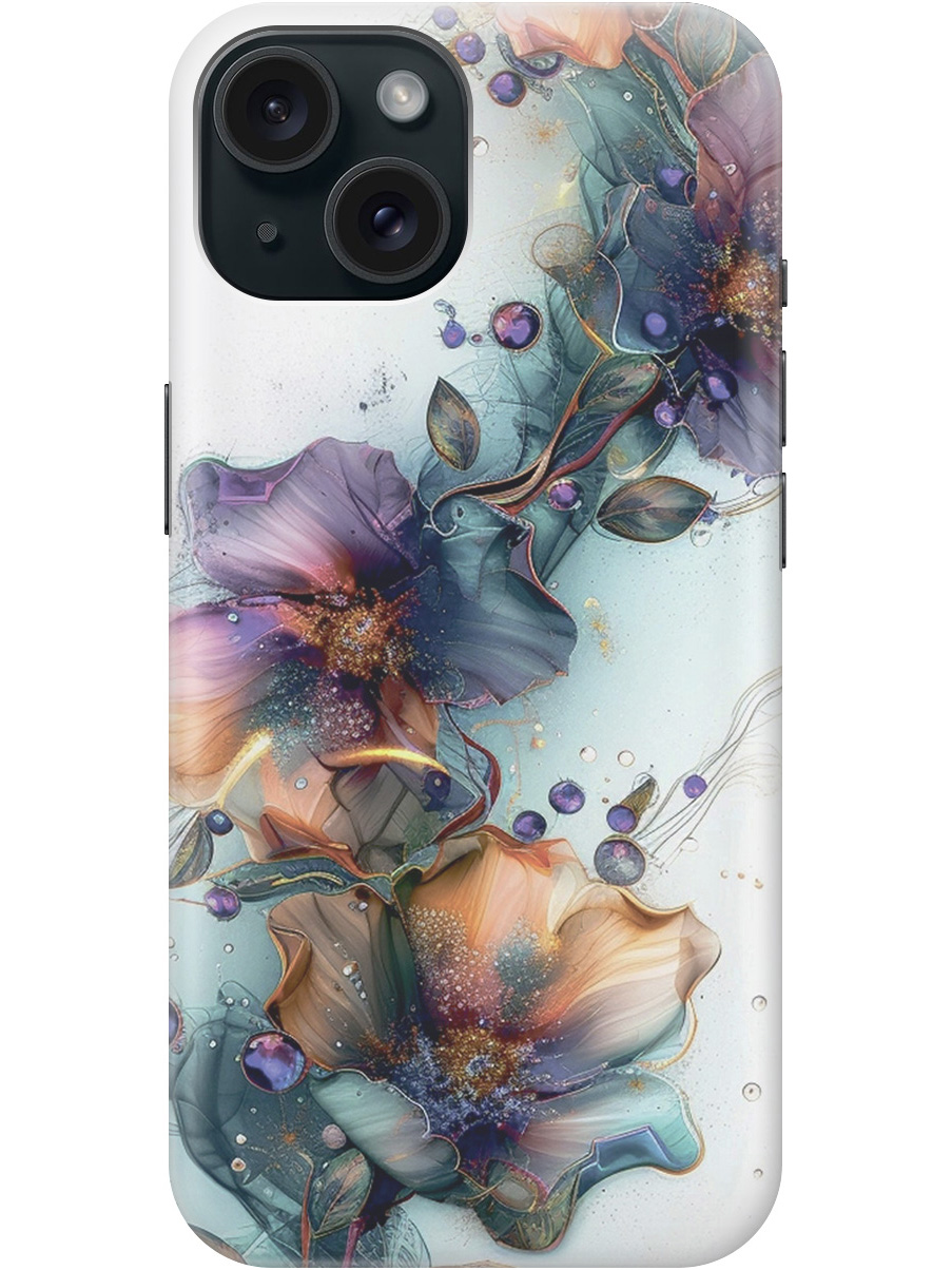 

Силиконовый чехол на Apple iPhone 15 с принтом "Мистические цветы", Прозрачный;белый;зеленый, 775147810