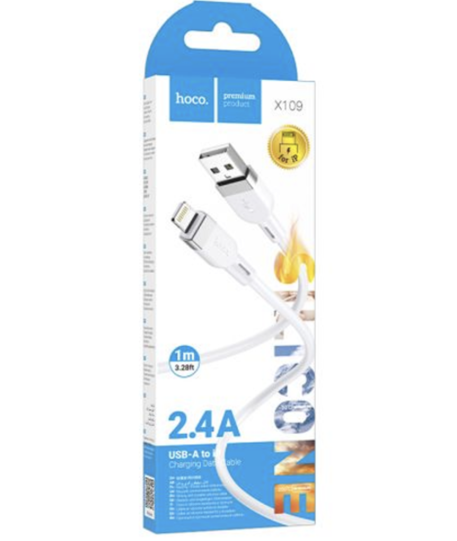 

Кабель Lightning-USB Hoco X109 1м белый, X109