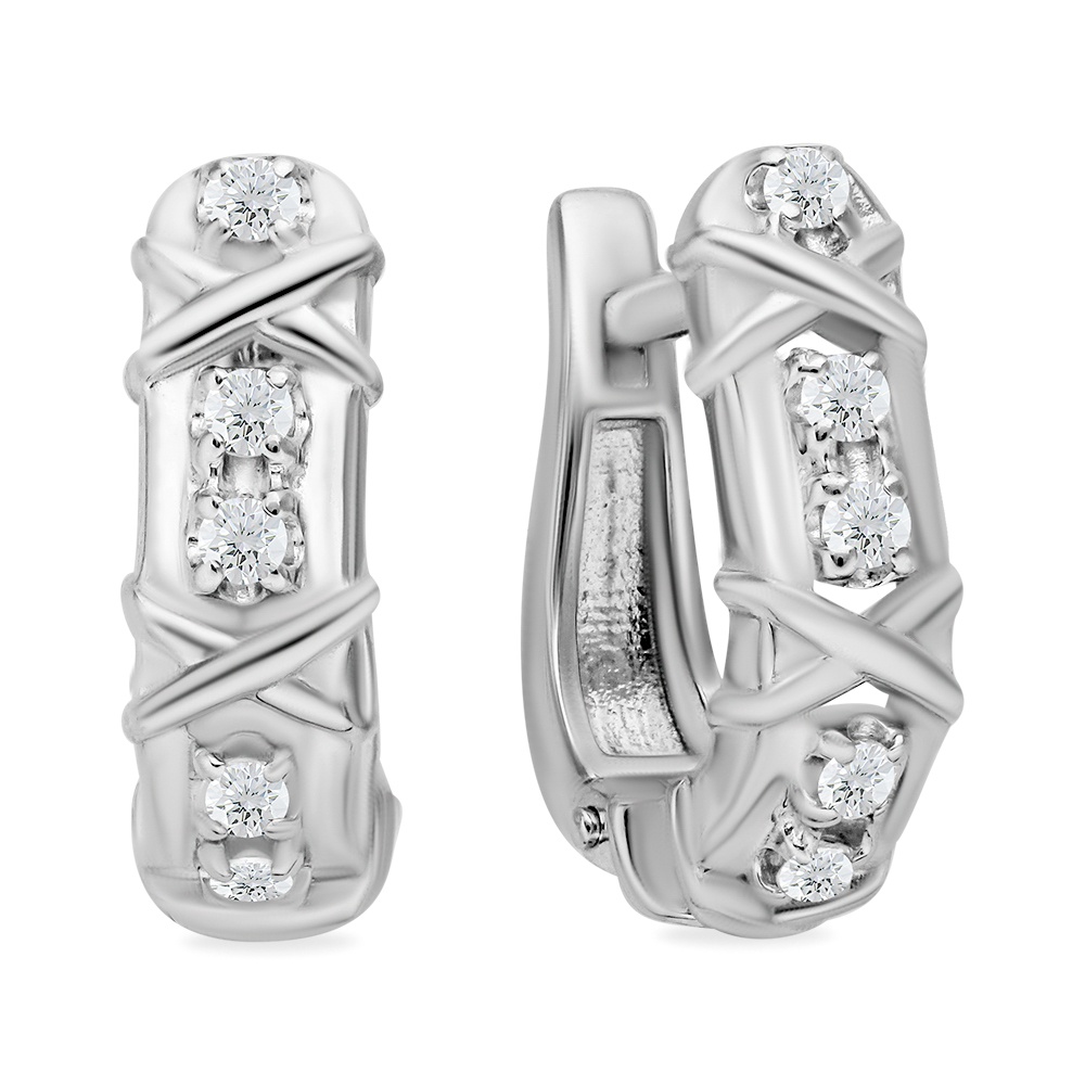 

Серьги из серебра 585Gold 702010965, фианит, 702010965
