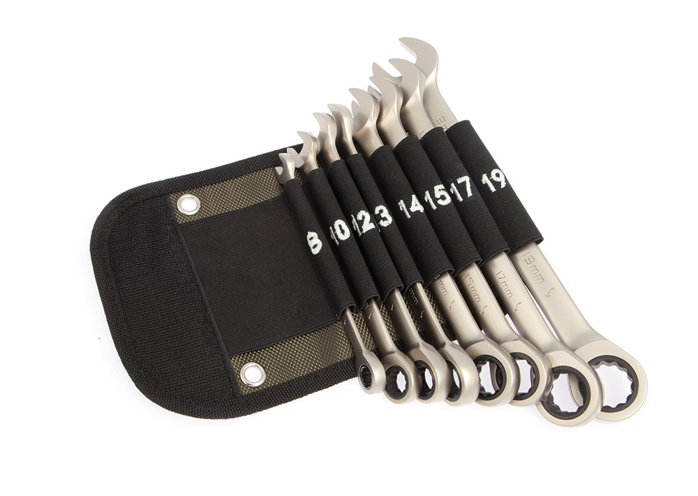 фото Набор ключей трещоточных комбинированных 8 штук, в фирменной сумке дело техники 515085