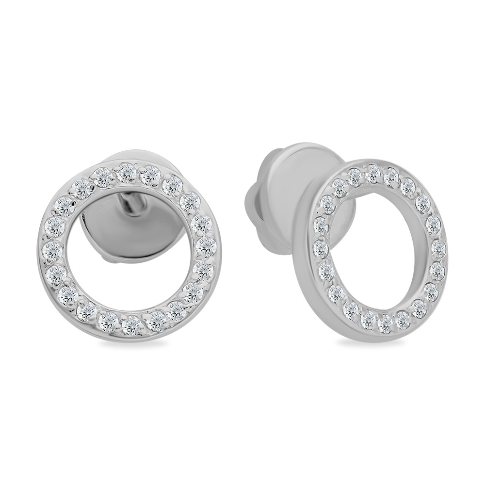 

Серьги пусеты из серебра 585Gold 702010930, фианит, 702010930