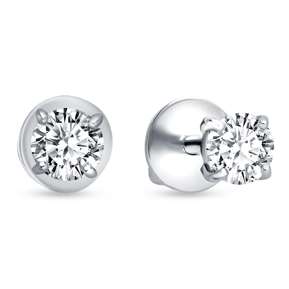 

Серьги пусеты из серебра 585Gold 702010899, фианит, 702010899