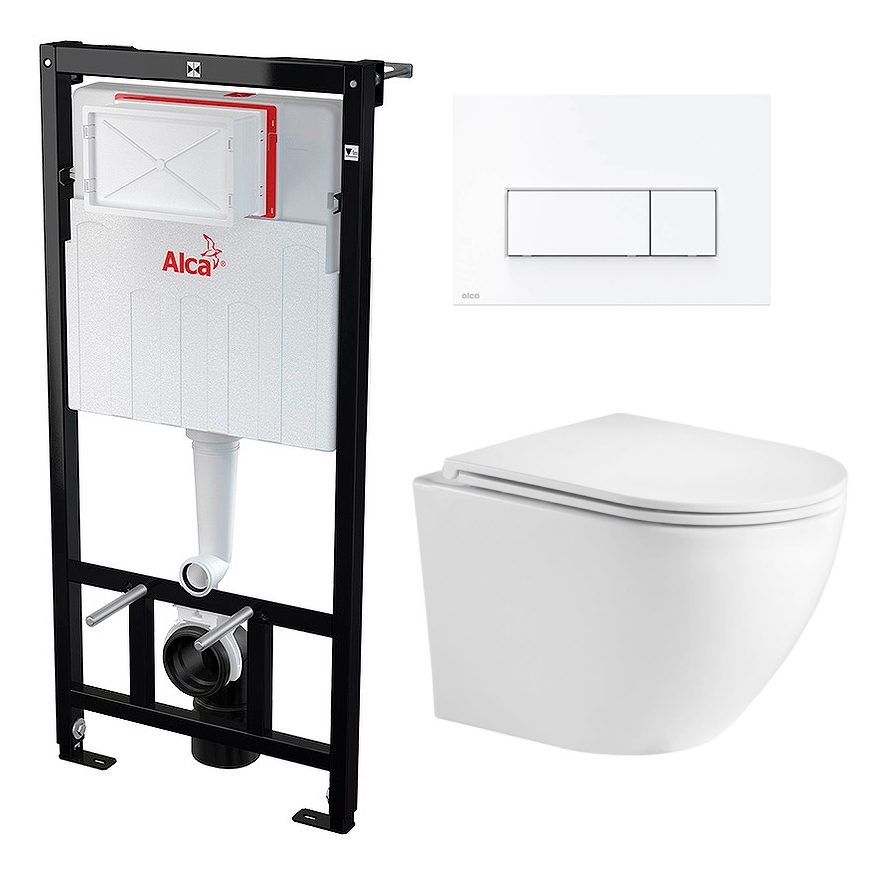 

Комплект инсталляция AlcaPlast + унитаз WeltWasser Merzbach + кнопка белая