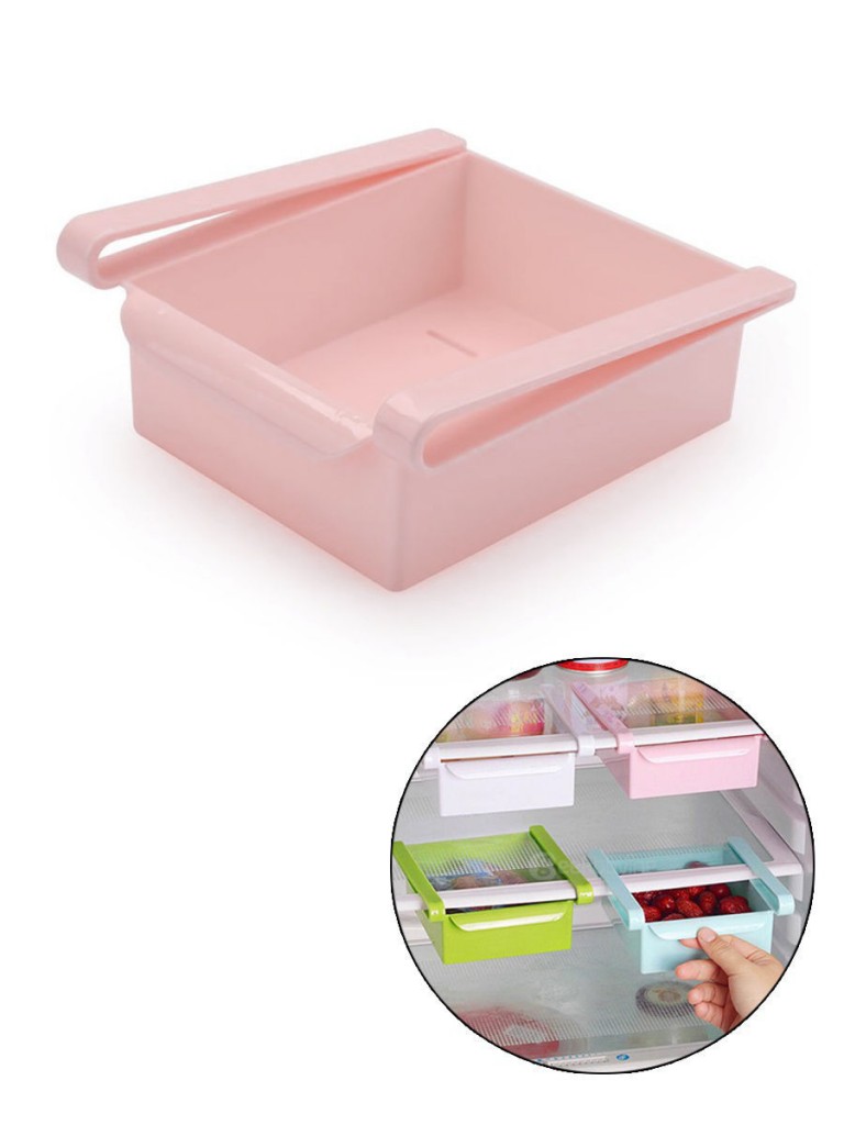 фото Органайзер для холодильника refrigerator multifunctional storage box розовый nobrand