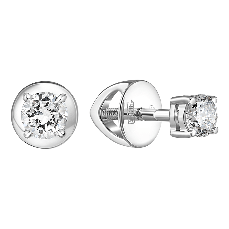 

Серьги-пусеты из белого золота с бриллиантом IQ Diamonds 419-Е5W-RD69EFVVSVS-IG19, 419-Е5W-RD69EFVVSVS-IG19