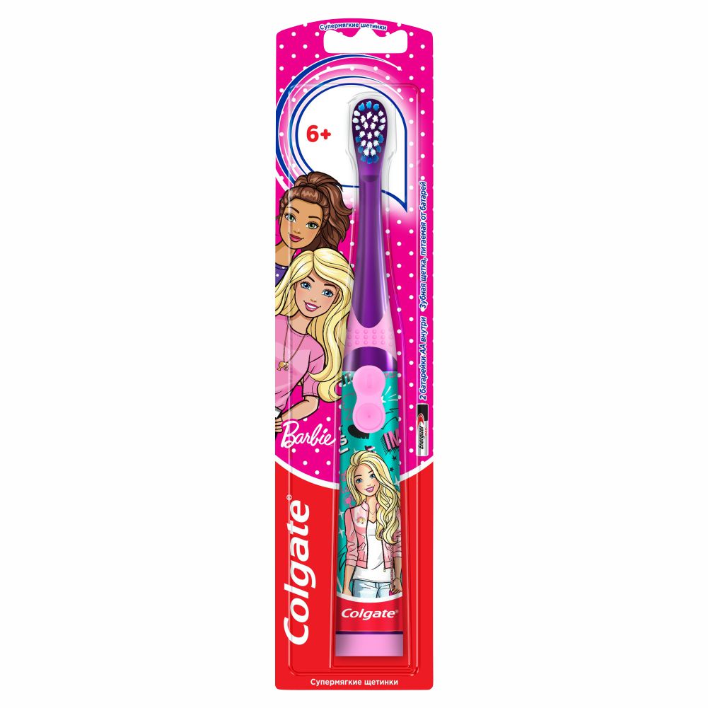 

Электрическая зубная щетка Детская COLGATE Smile Barbie New супермягкая, COLGATE Электрическая зубая щетка Детская Smile Barbie New супермягкая