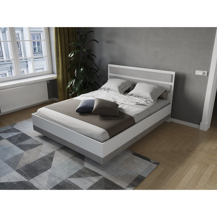 

Кровать парящая Мечта с/м 1600*2000, Белый/Бетон, Белый;серый