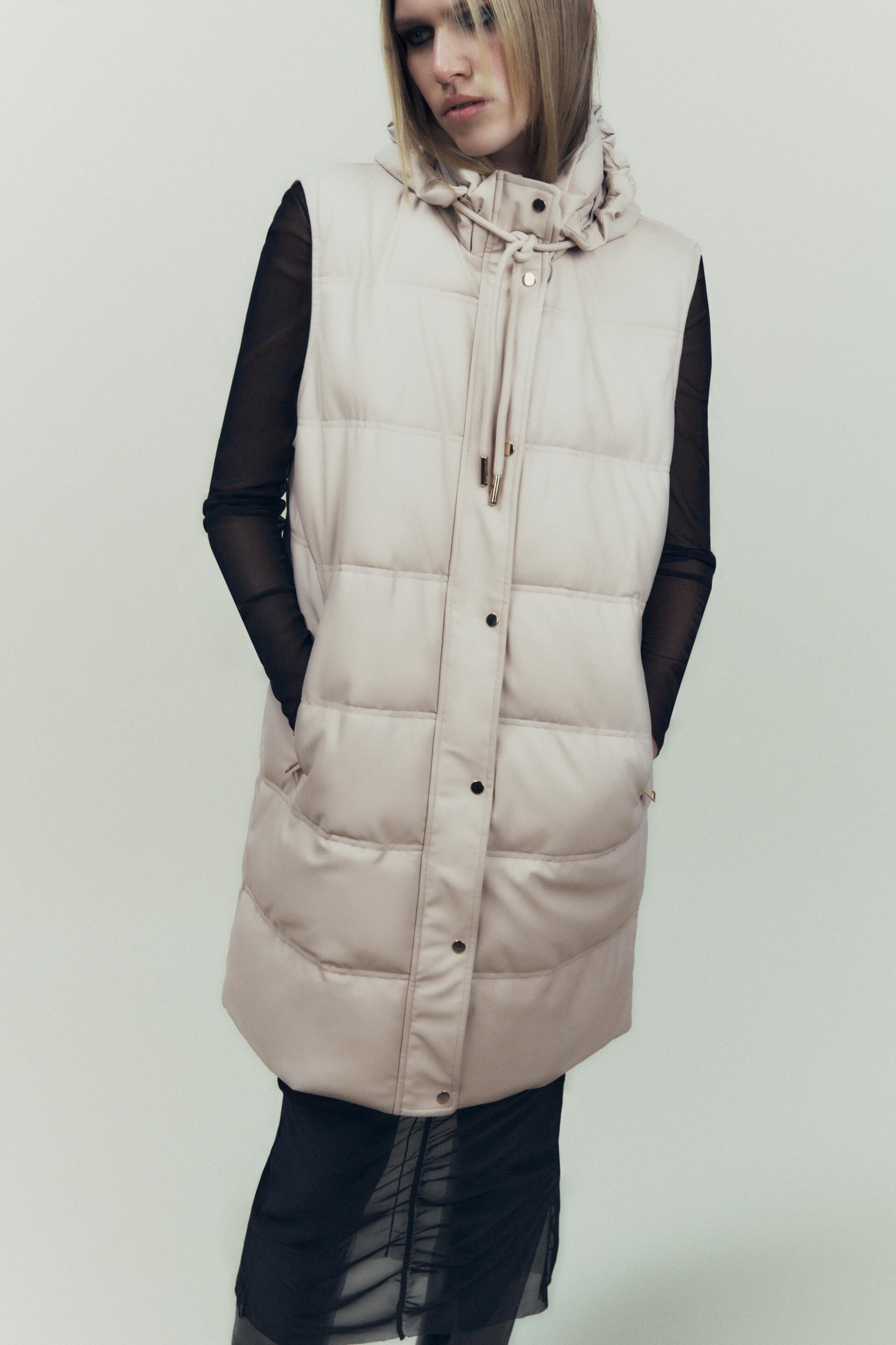 

Утепленный жилет женский ZARA 03046240 белый L (доставка из-за рубежа), 03046240