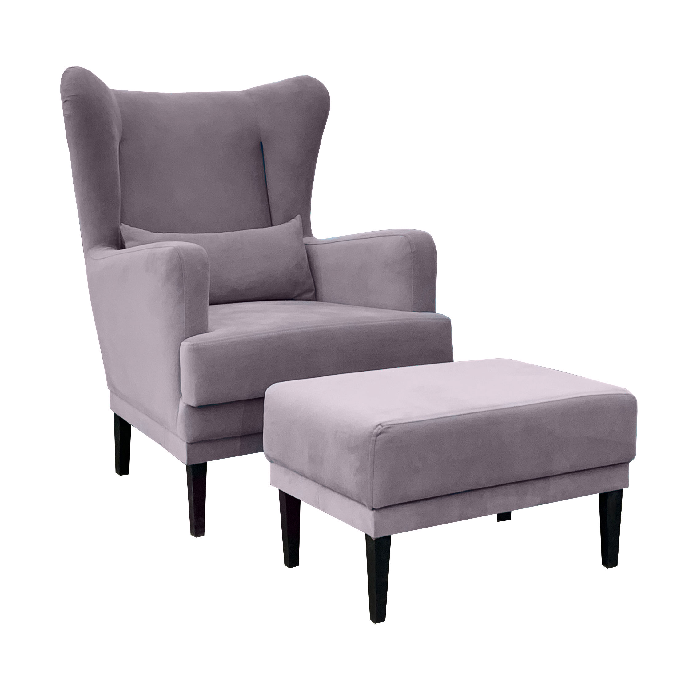 Кресло с пуфом Центр Мебель Прованс лиловое