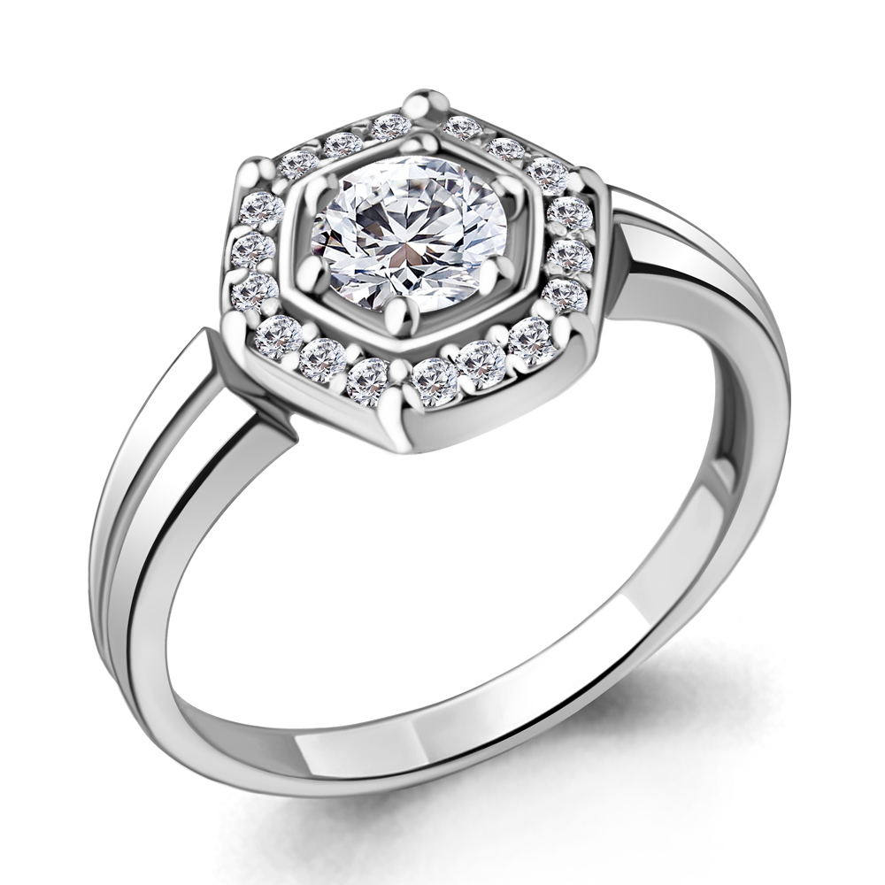 

Кольцо из серебра с фианитом р. 18,5 Aquamarine 68744А_925_р, 68744А_925_р