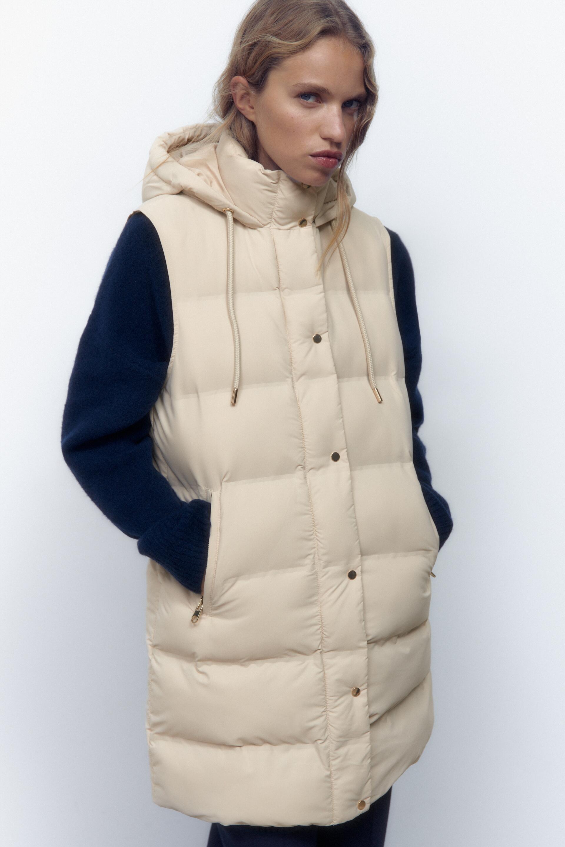 

Утепленный жилет женский ZARA 03046741 белый L (доставка из-за рубежа), 03046741