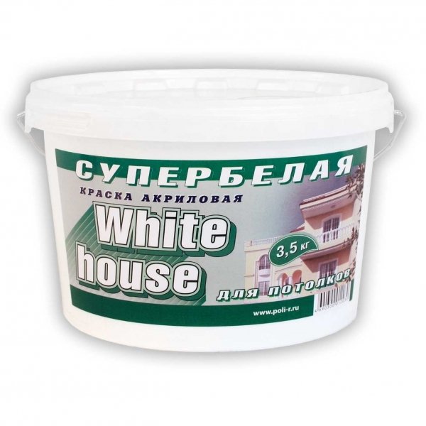 Краска вд White House для Потолков Супербелая 3,5 кг
