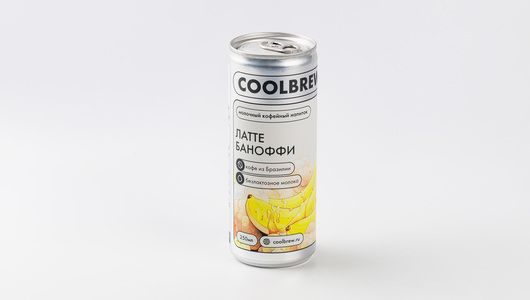 

Молочно-кофейный напиток ВкусВилл Coolbrew Латте Баноффи 250 мл