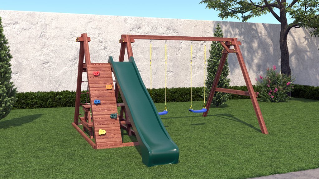 

Детская деревянная игровая площадка для улицы дачи CustWood Air A6, Air A6