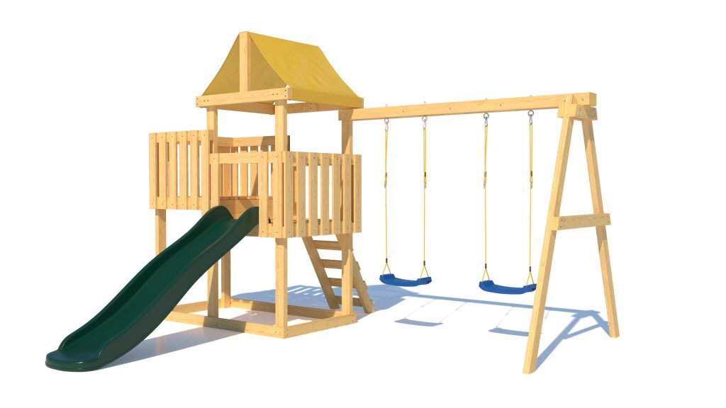 

Детская деревянная игровая площадка для улицы, дачи CustWood Junior J4, J4