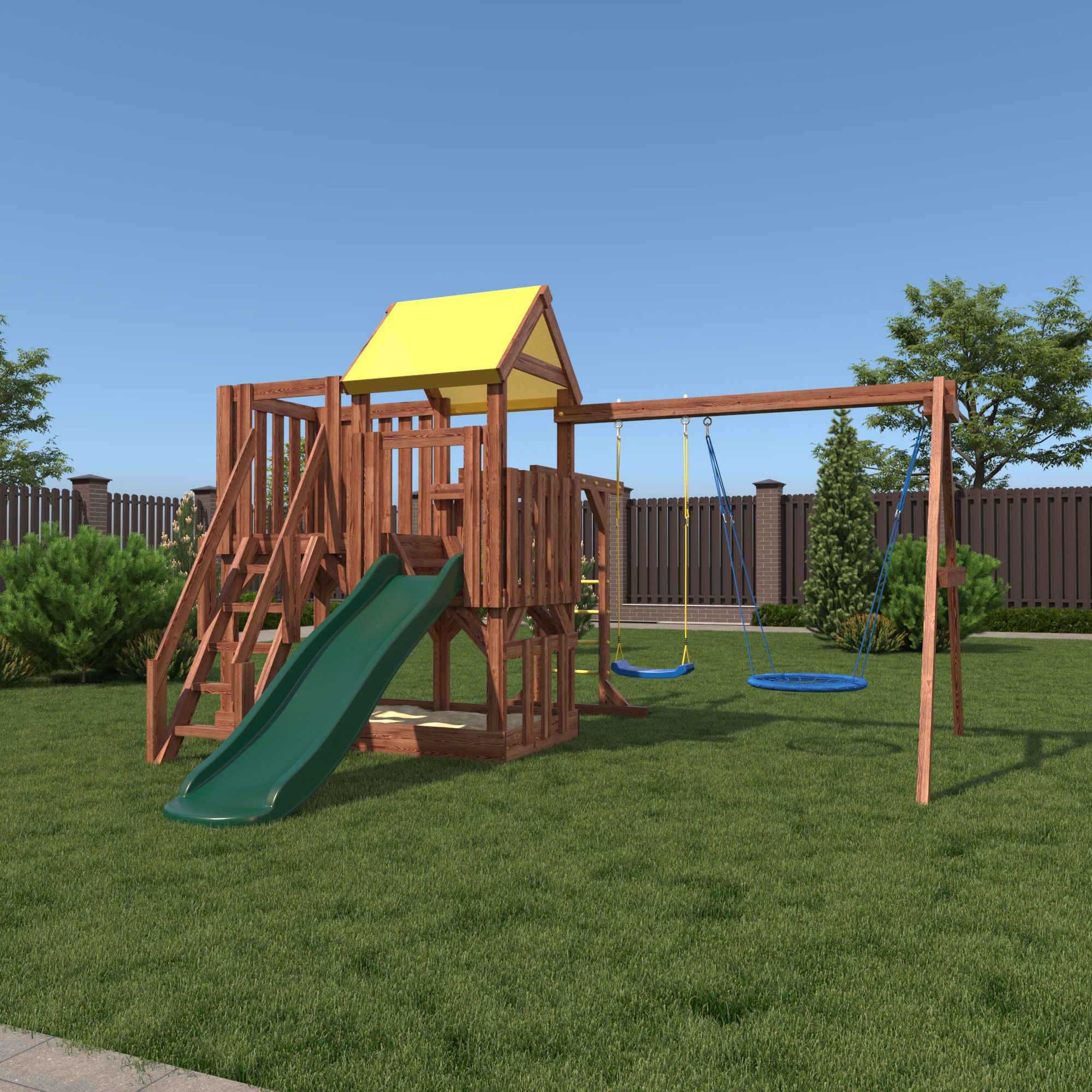 

Детская деревянная игровая площадка для улицы дачи CustWood Junior JC5, JC5