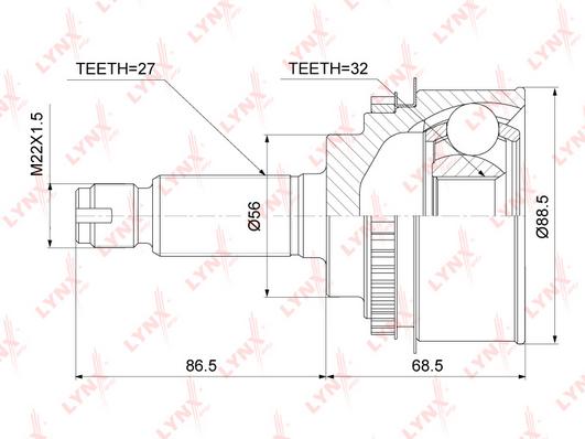 

Шрус LYNXAUTO co3744a