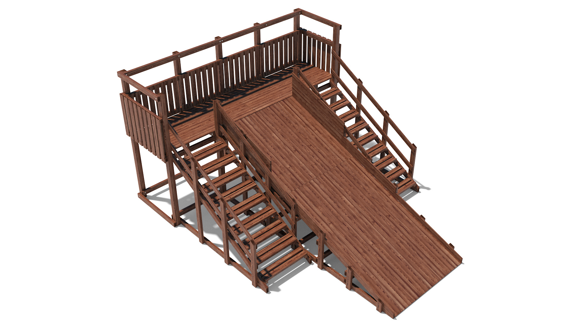 

Зимняя деревянная горка CustWood Winter W6 2 лестницы скат 4 3 м, Winter W6