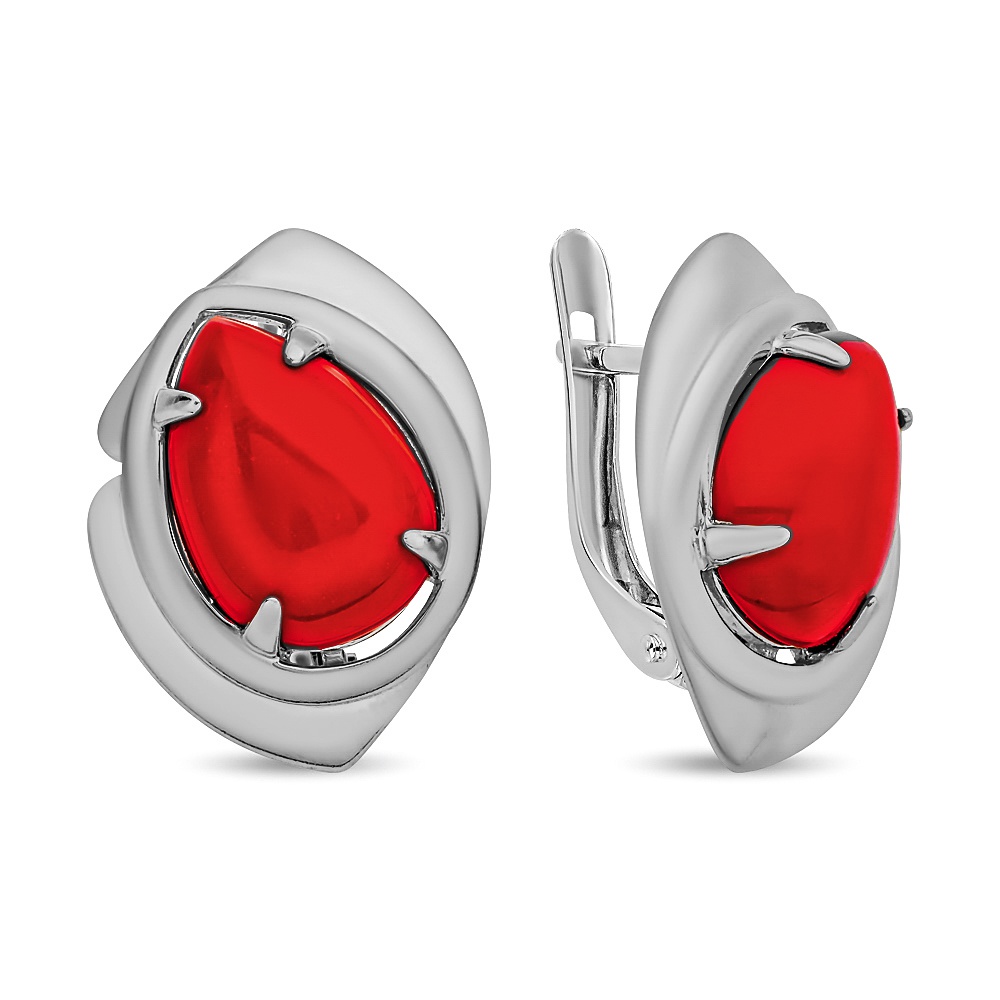 Серьги из серебра с кораллом 585Gold 702010989